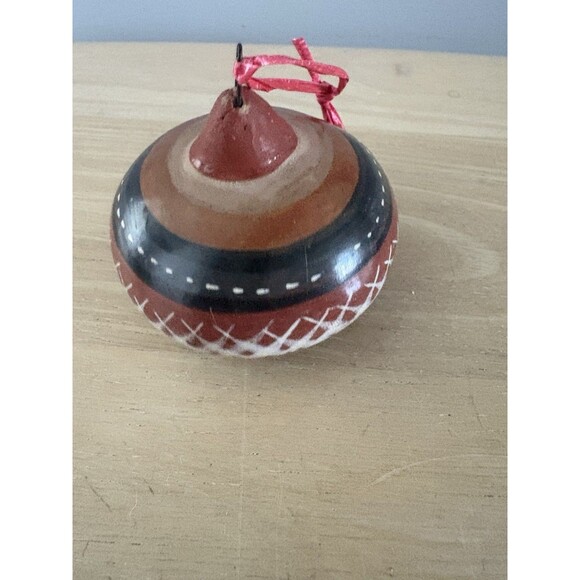 Hand Painted Mexican Tonala Pottery Christmas Ornament Decor Southwestern - Picture 3 of 7